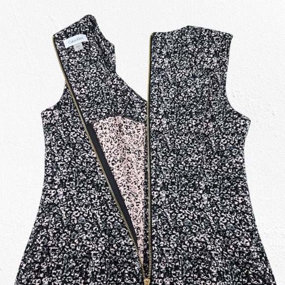 Calvin Klein Black Pink Animal Print Queen Anne Neck Sheath Dress Size 10 - Picture 7 of 8
